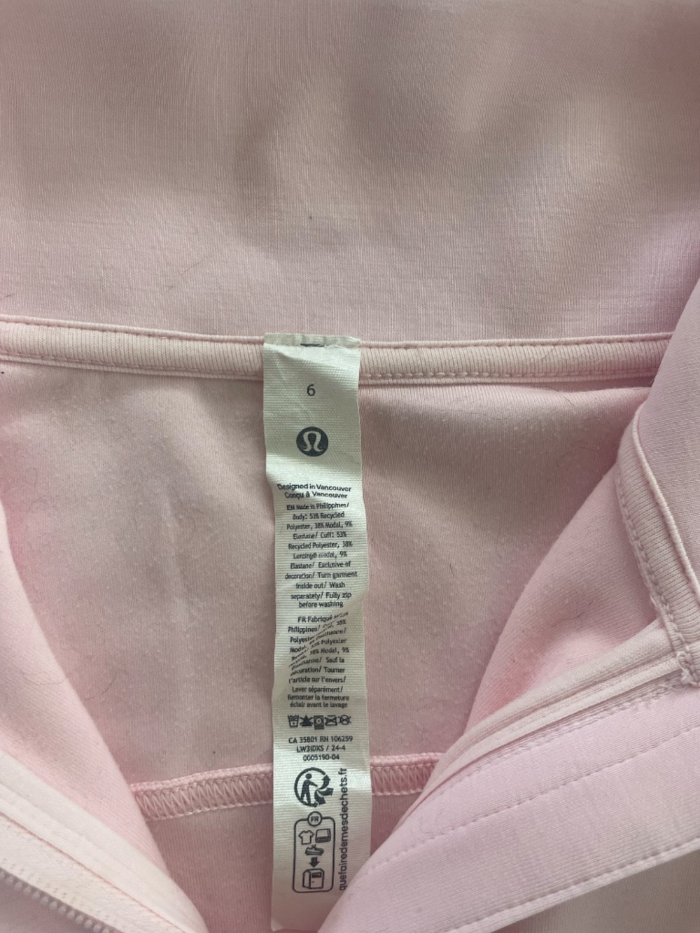 Lululemon Softstreme Half-Zip | Light Pink | Size 6 - Picture 12 of 13
